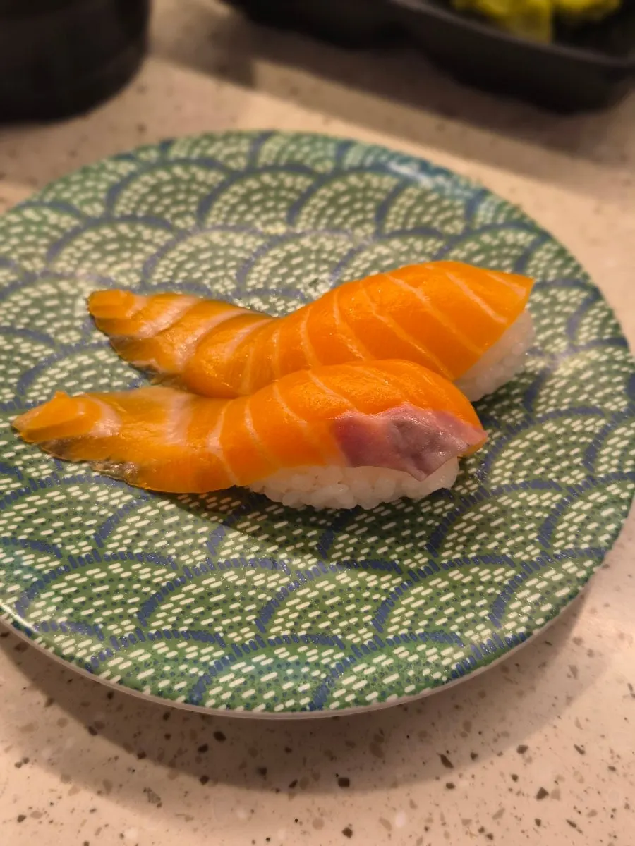 Separately ordered flounder sushi