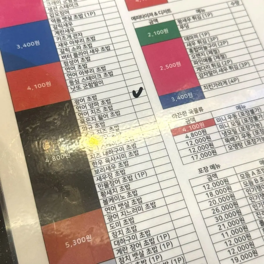 회전레일과 주문 체크판이 있는 스시마이우 선릉역점