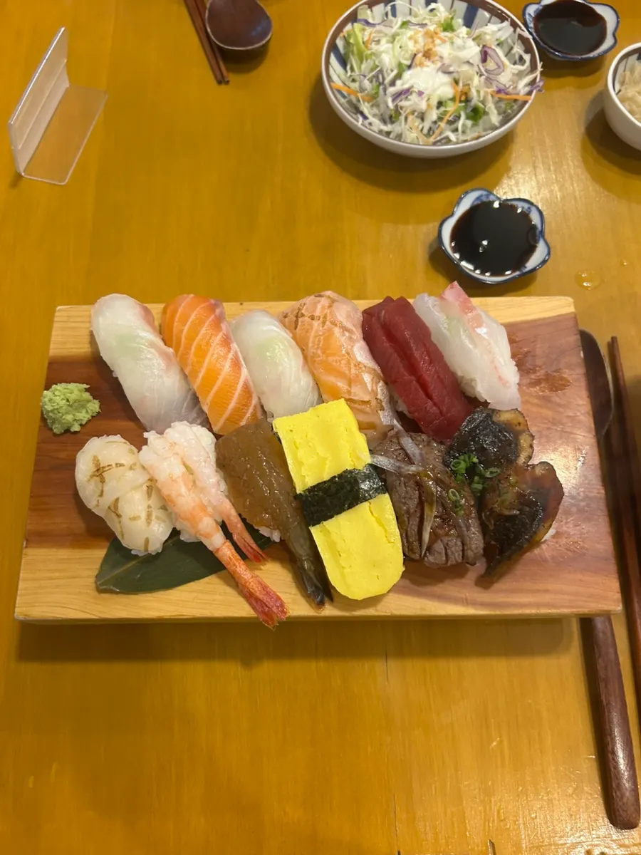 Udon that comes free with a sushi order