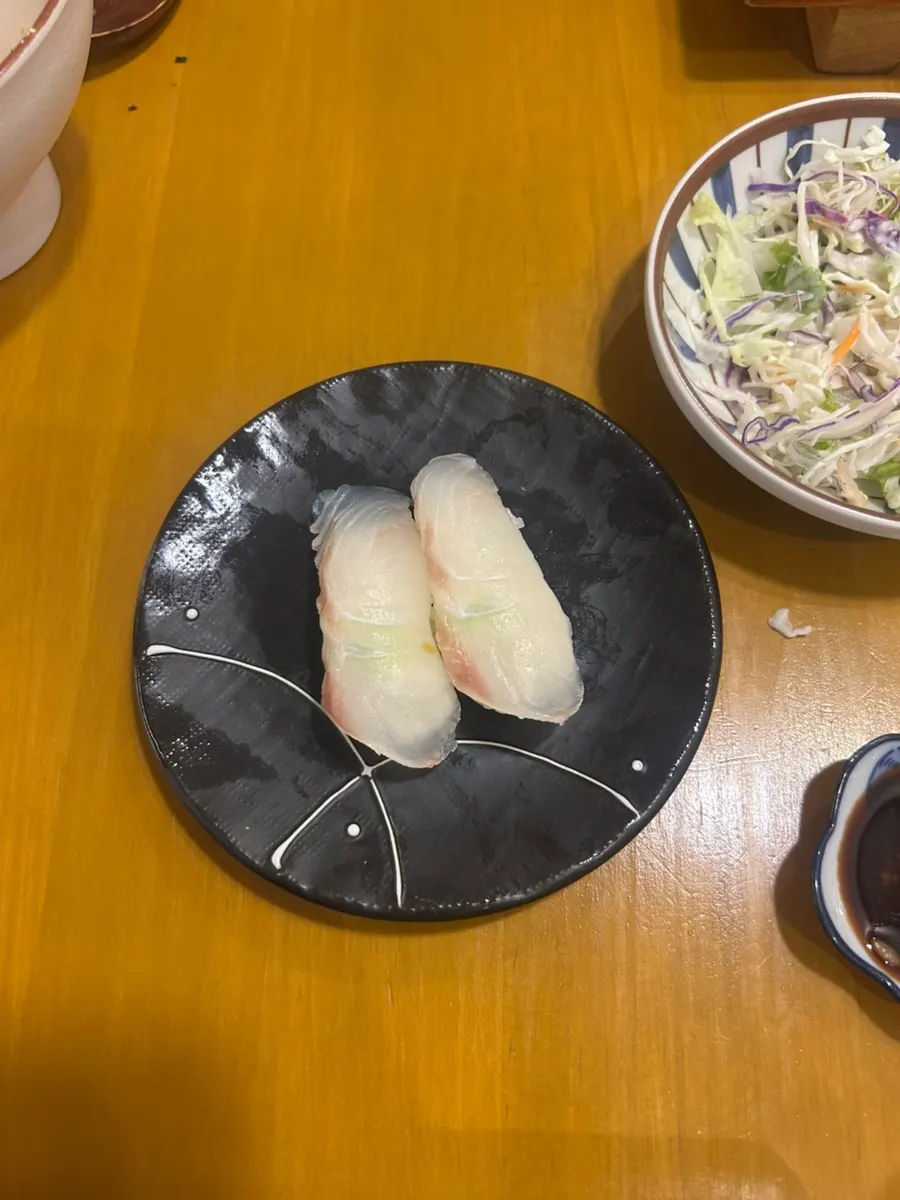 Close-up of the thick-cut special sushi platter