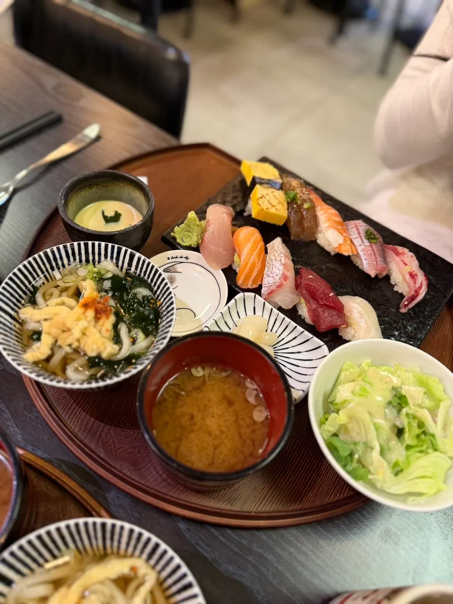 The 10-piece Dong Sushi Set spread