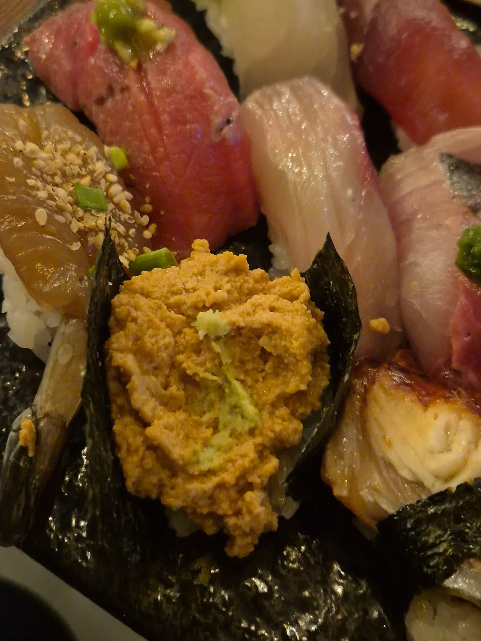 Various types of sushi included in the Hap Sushi Set