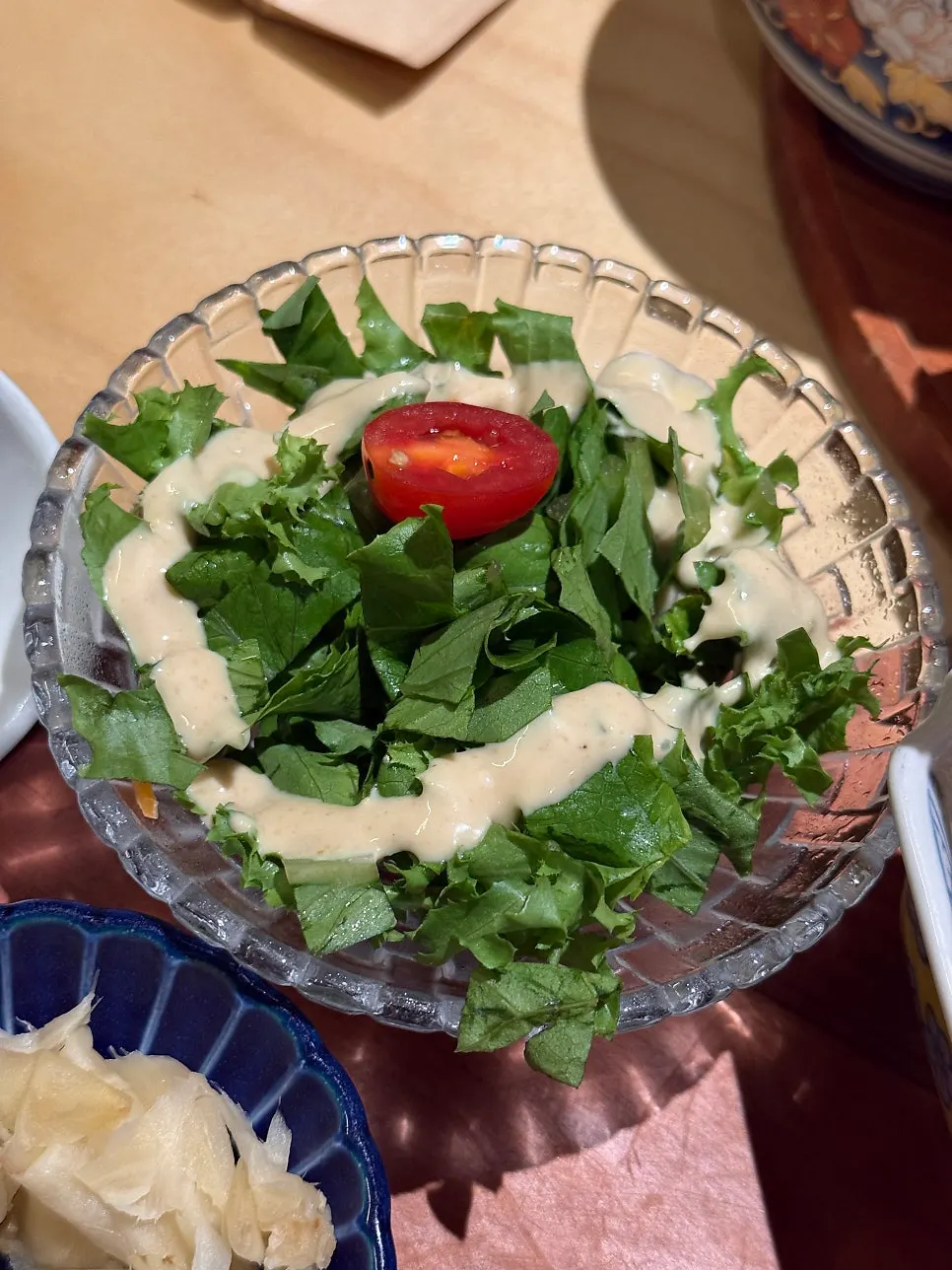 Salad served as part of the set