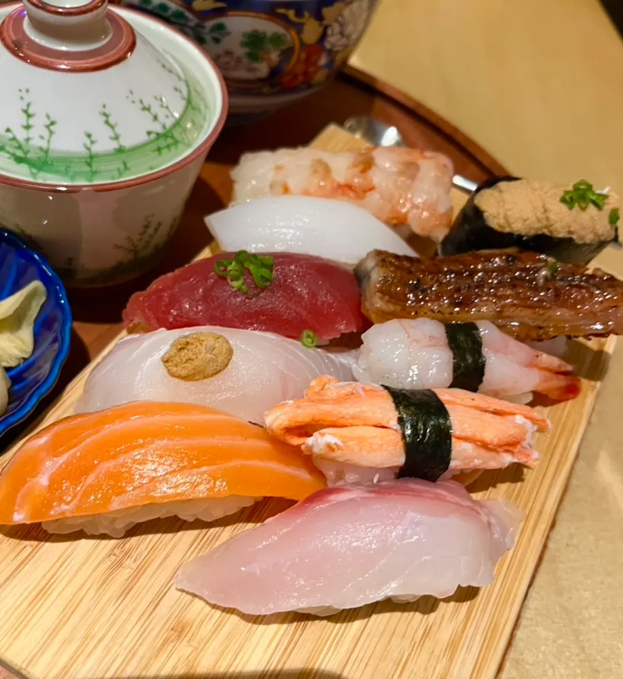 Close-up of sushi at Sushi Doku The Songdo