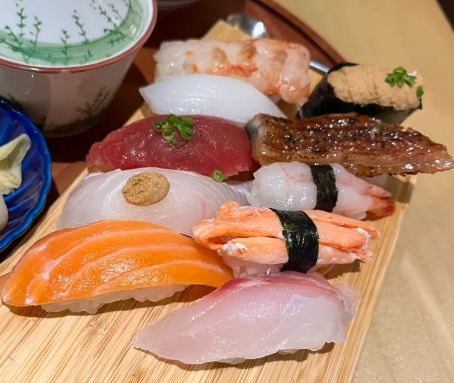Assorted sushi from the premium sushi set