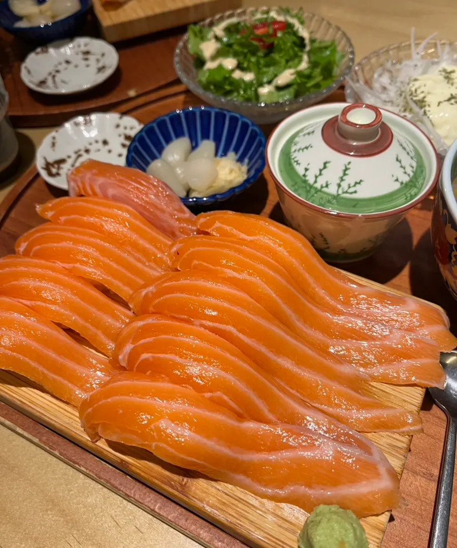 Full spread of the sushi sets for the family meal