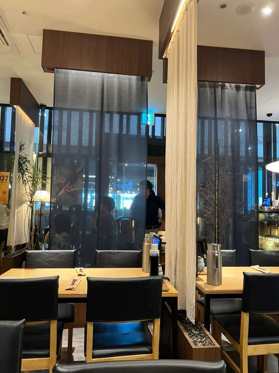 Table layout inside the restaurant
