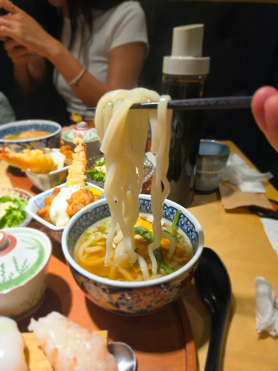 Set course served with crispy tempura