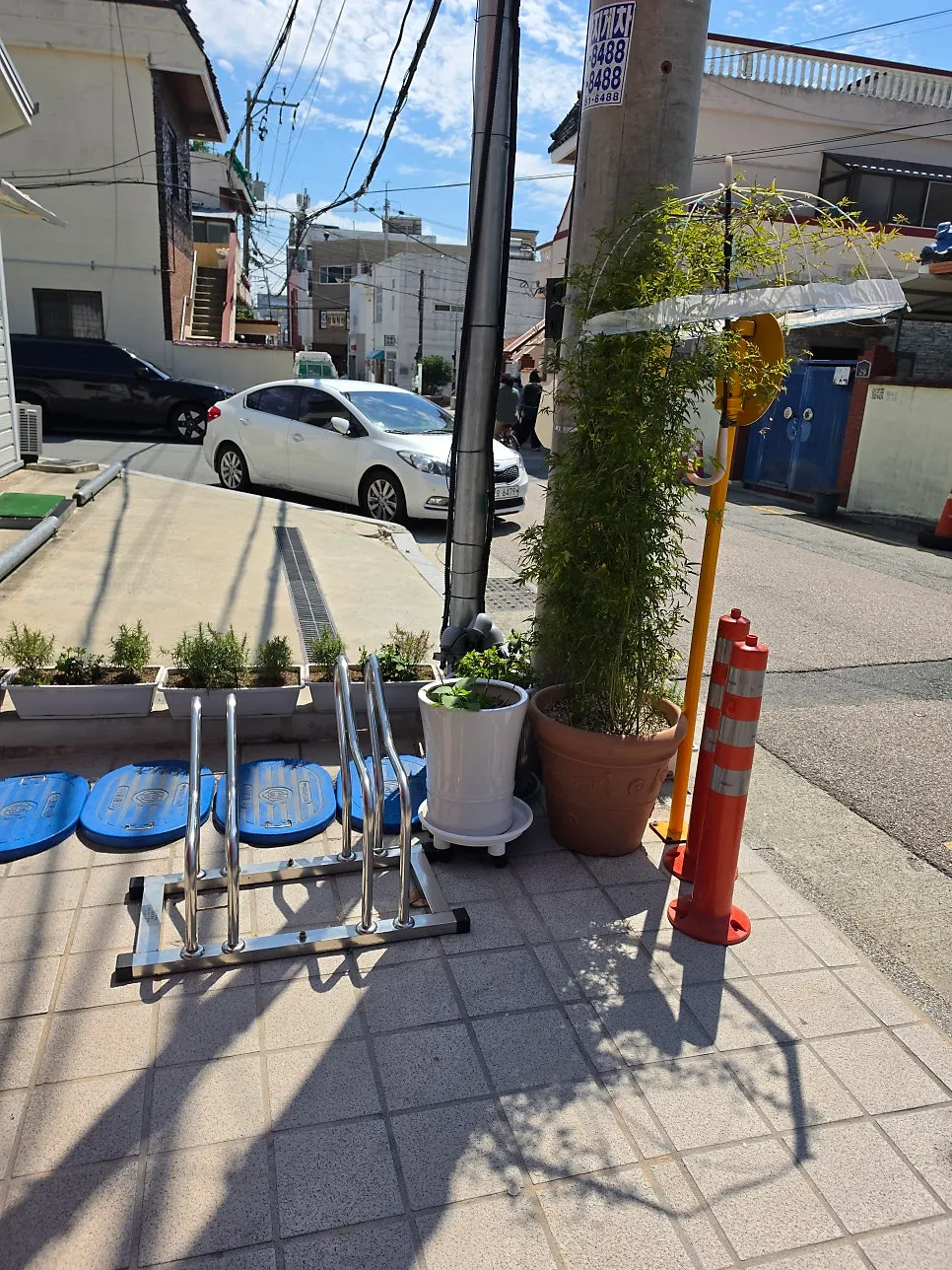 Bike rack in front of Sushi Hwa