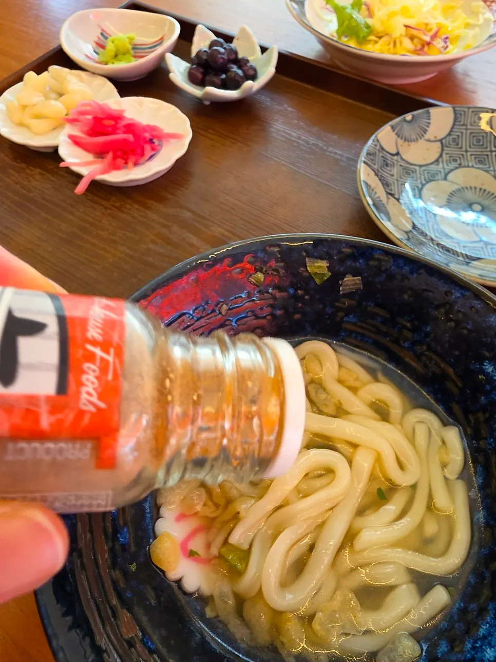 Sushi Hwa's udon noodles showing their firm texture