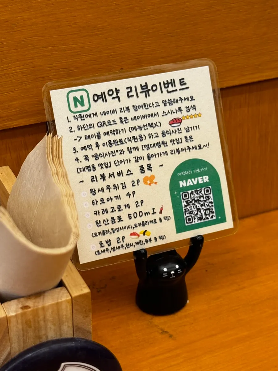 Information about Sushi Naru's reservation review event