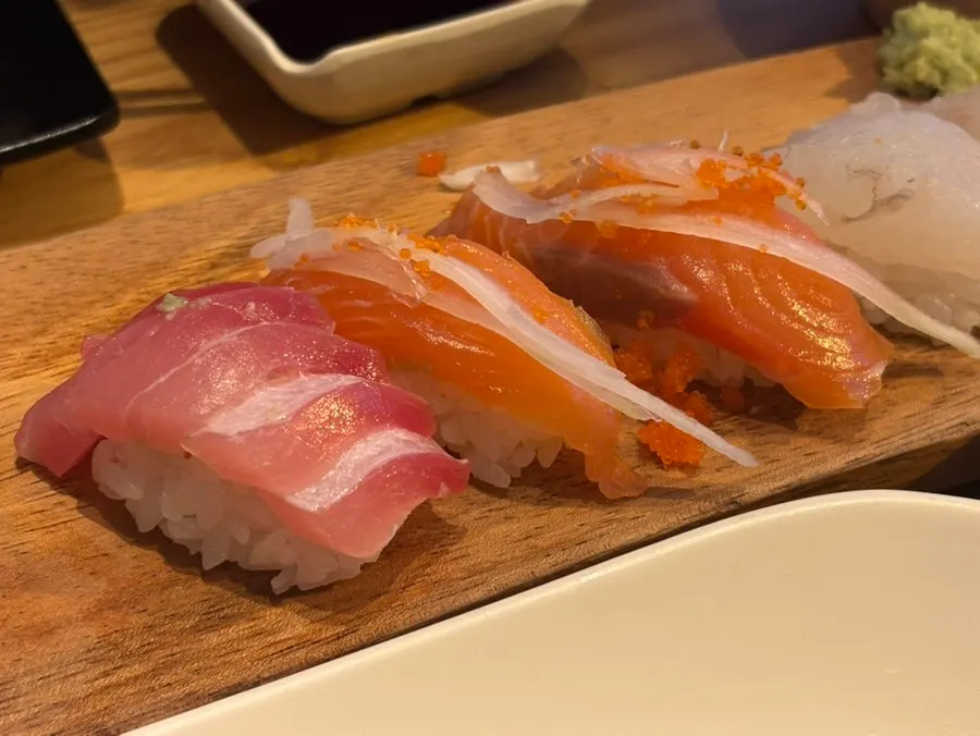 Two pieces of tuna sushi at Susi Seon Bangi Branch