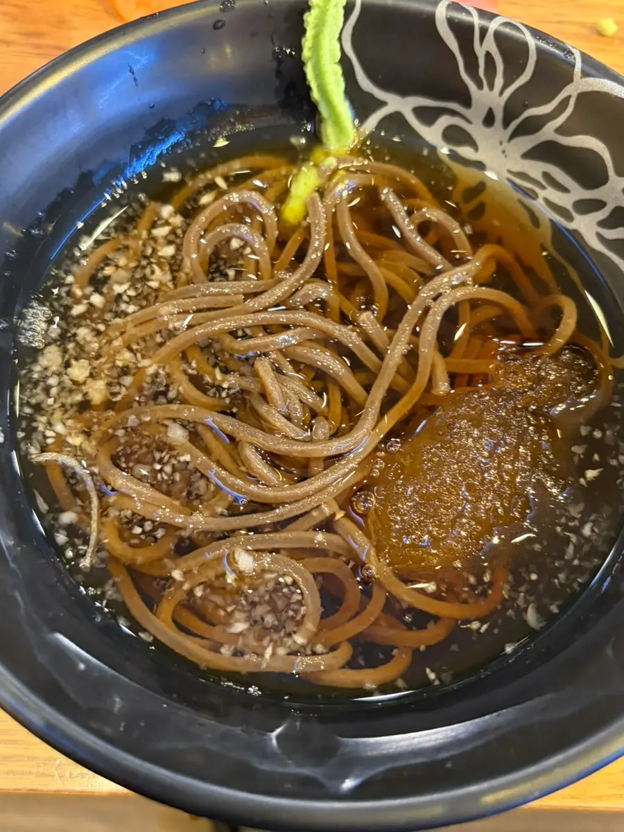 Cold soba and udon served alongside the special sushi