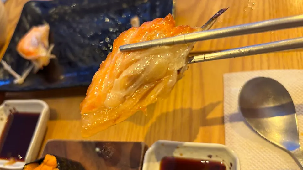 Free grilled salmon served on the house