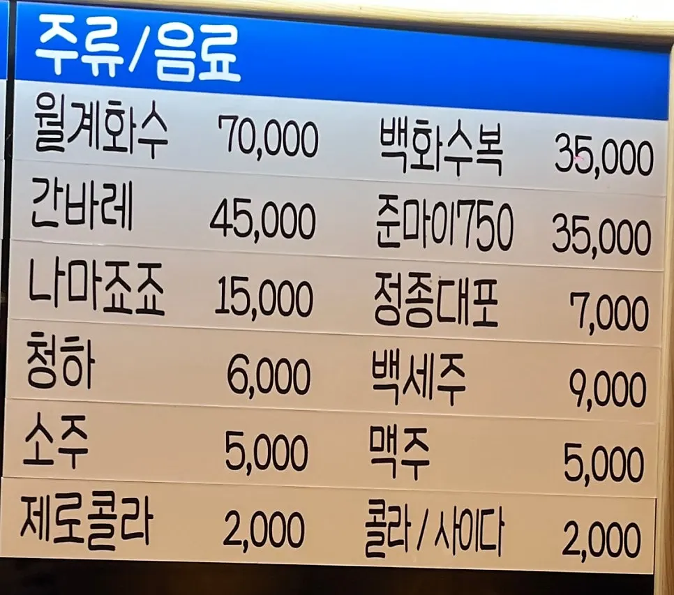Menu board showing udon/soba sets and pork cutlet sets
