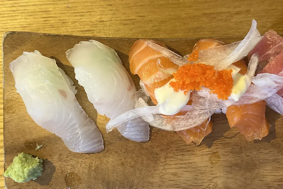 Special Sushi with two pieces each of flounder, salmon, and tuna