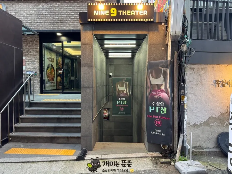 혜화역 대학로 나인 씨어터 건물 입구 주변
