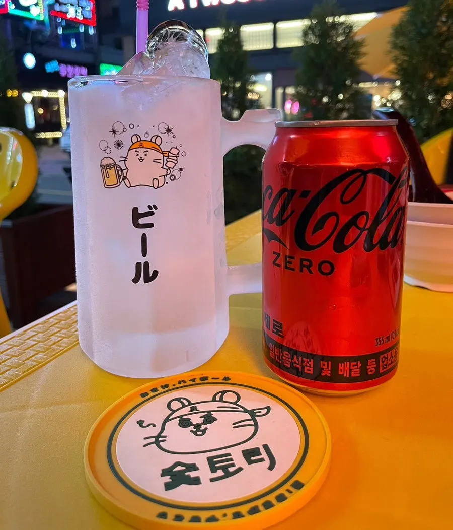 Japanese-style plates with character glasses and coasters
