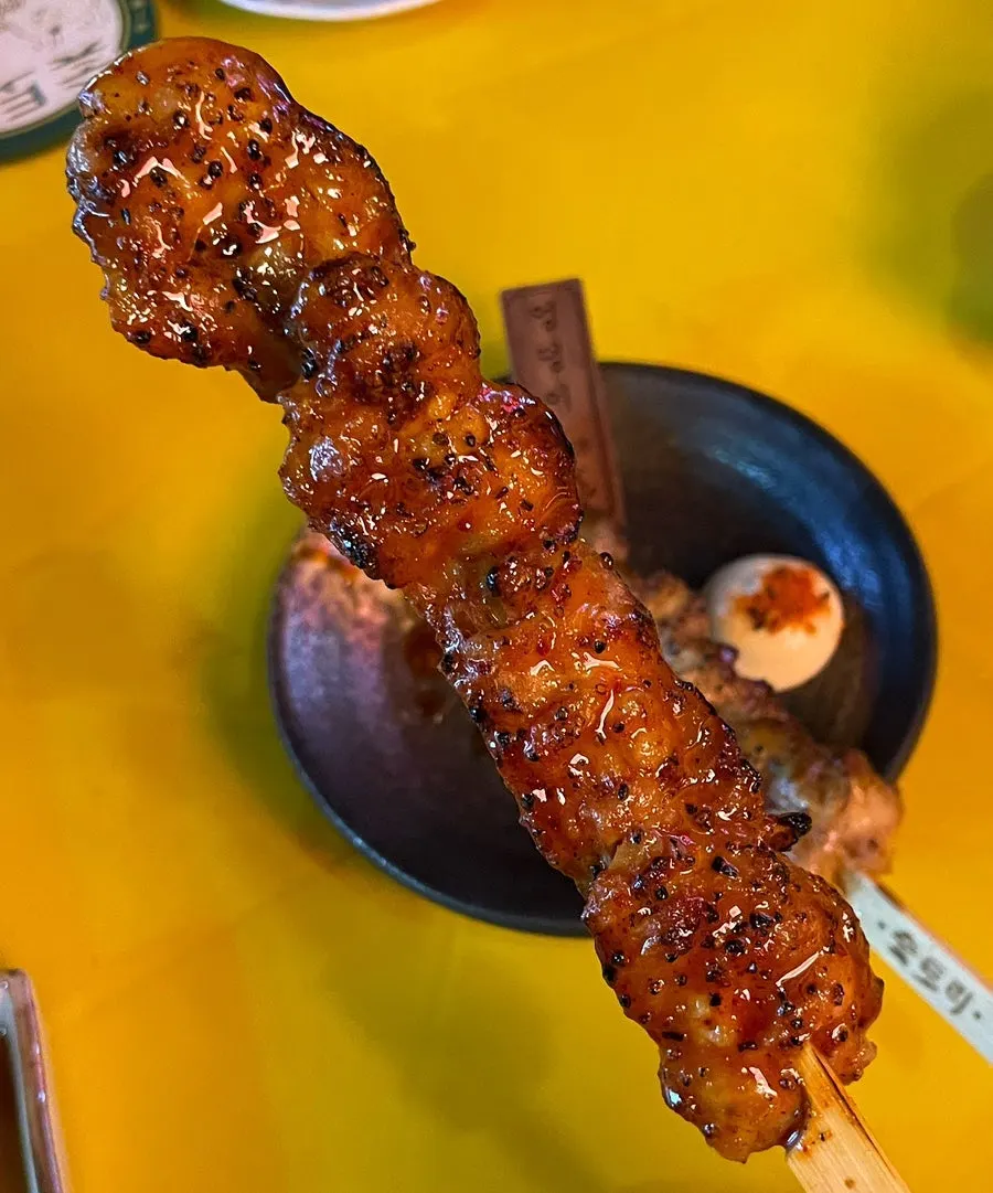 Golden-grilled yakitori chicken thigh skewers (2p)