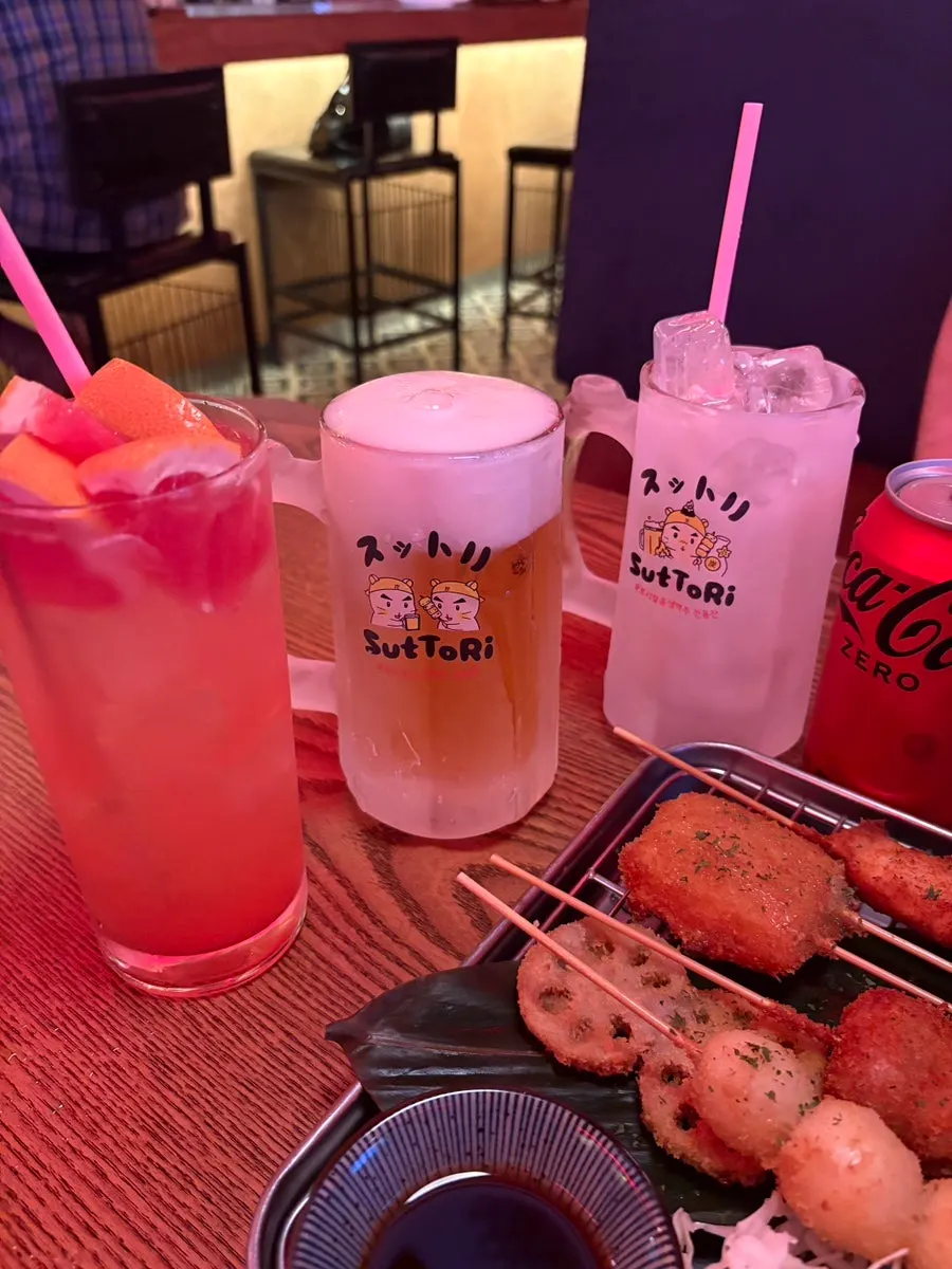 Iced draft beer and matcha draft beer