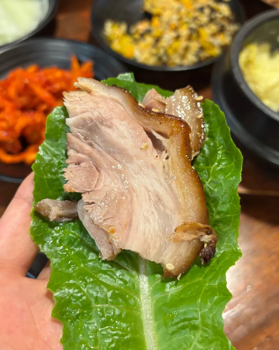 Close-up of glossy plain jokbal meat