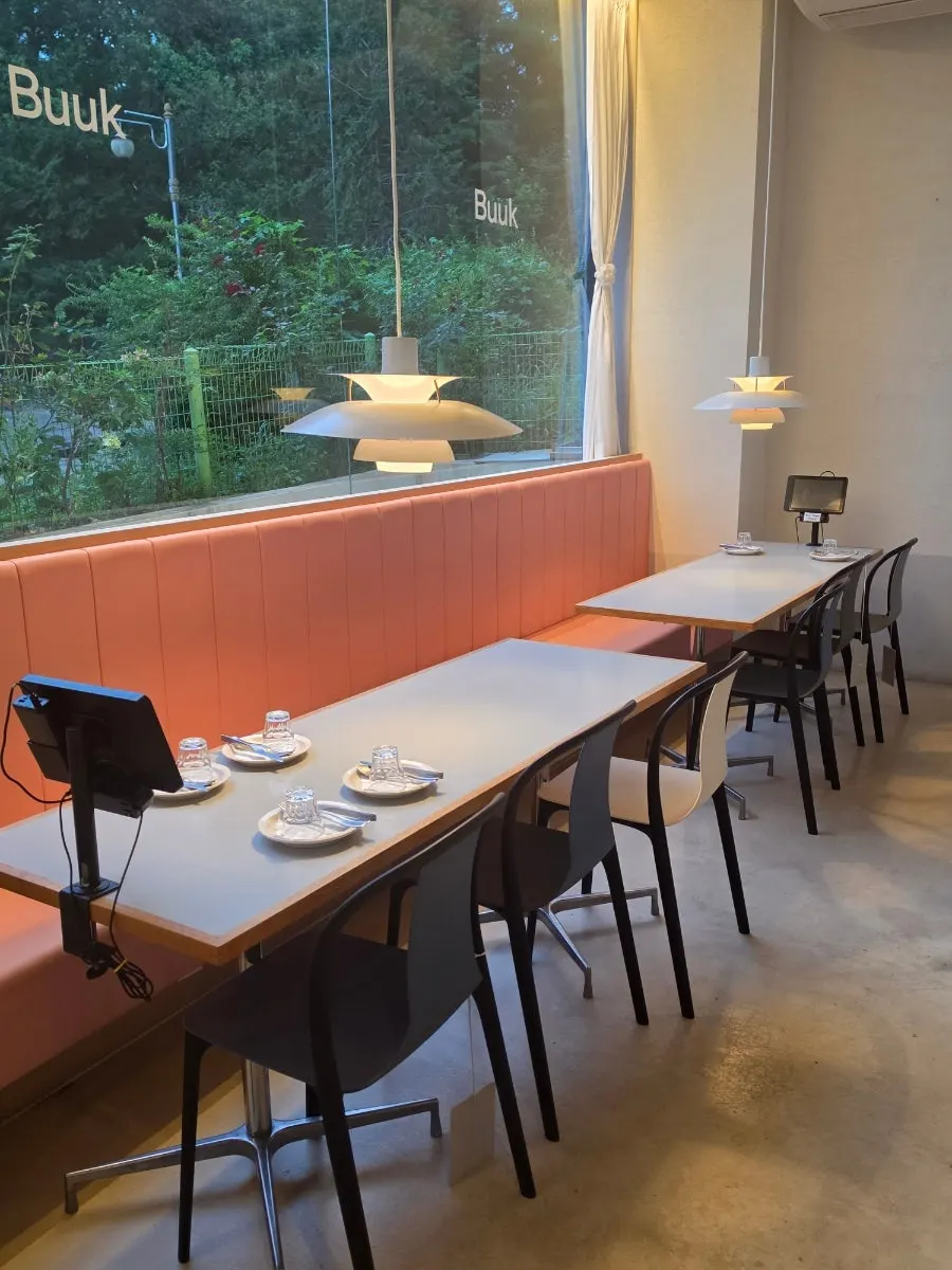 Interior view with the open kitchen visible