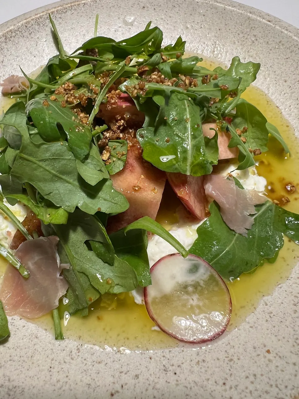Enjoying the salad course