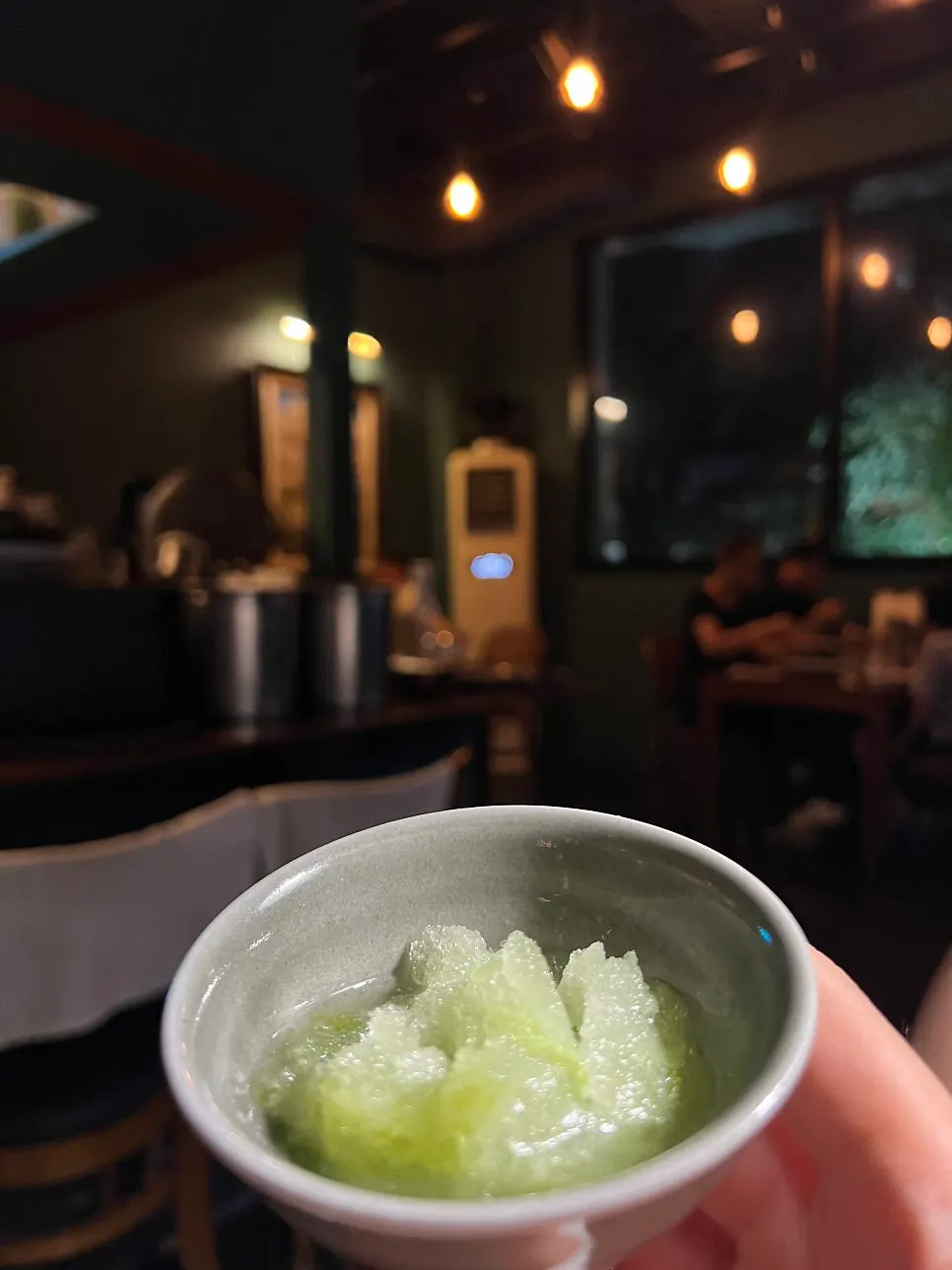 Melon sorbet to finish the meal