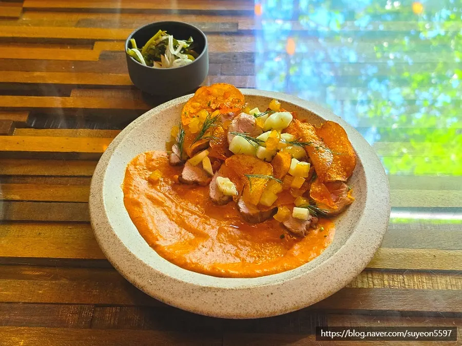 Young-radish pickle served alongside