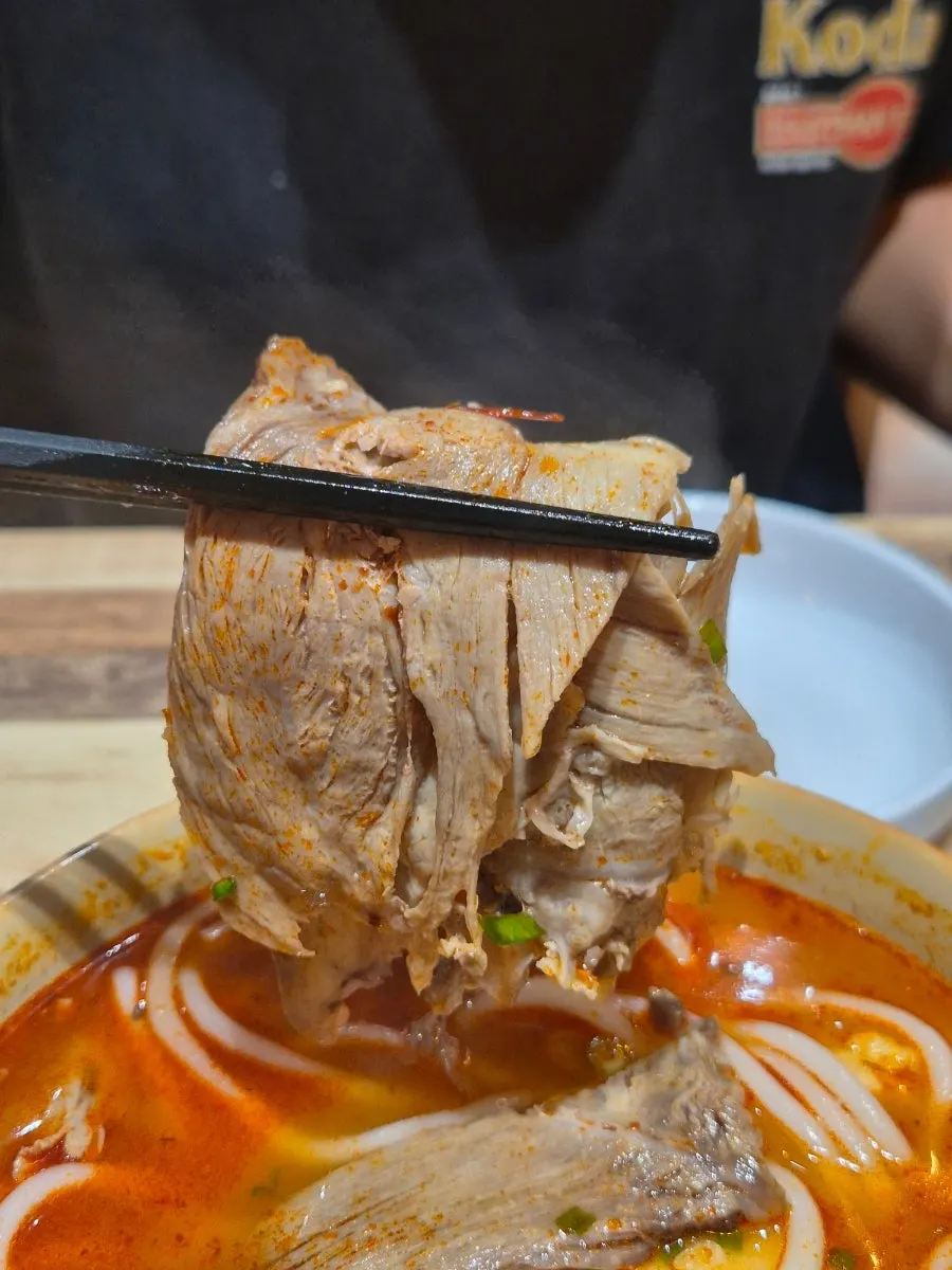 Bun bo Hue in lemongrass broth