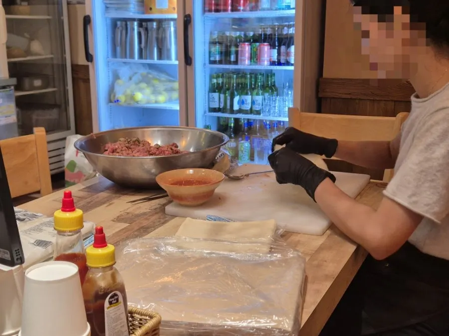 Preparing handmade cha gio