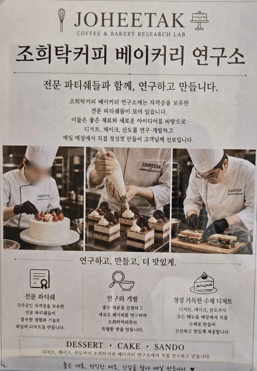 Handmade dessert display at Jo Hui-tak Coffee