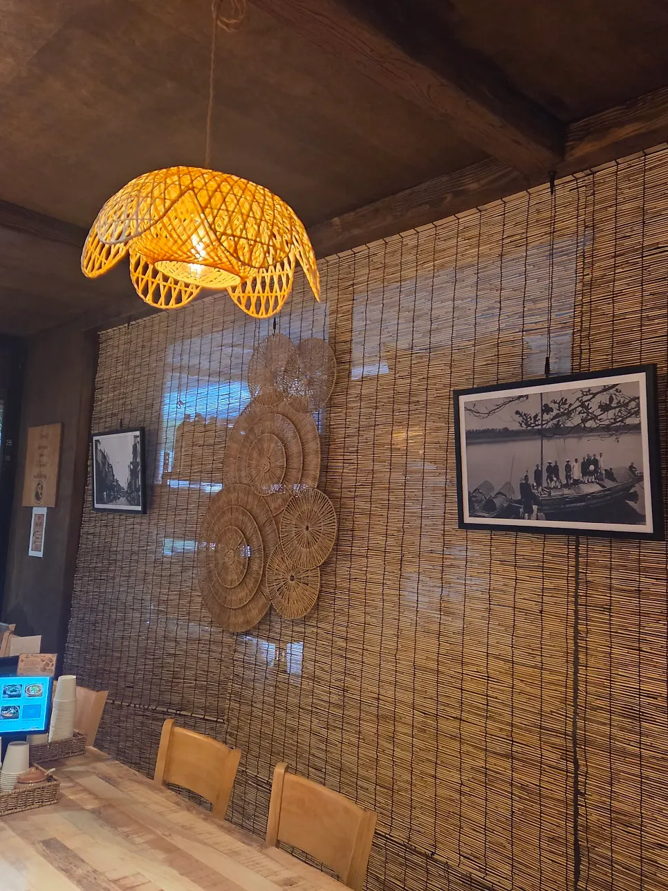 Neatly arranged seating at Madam Hao