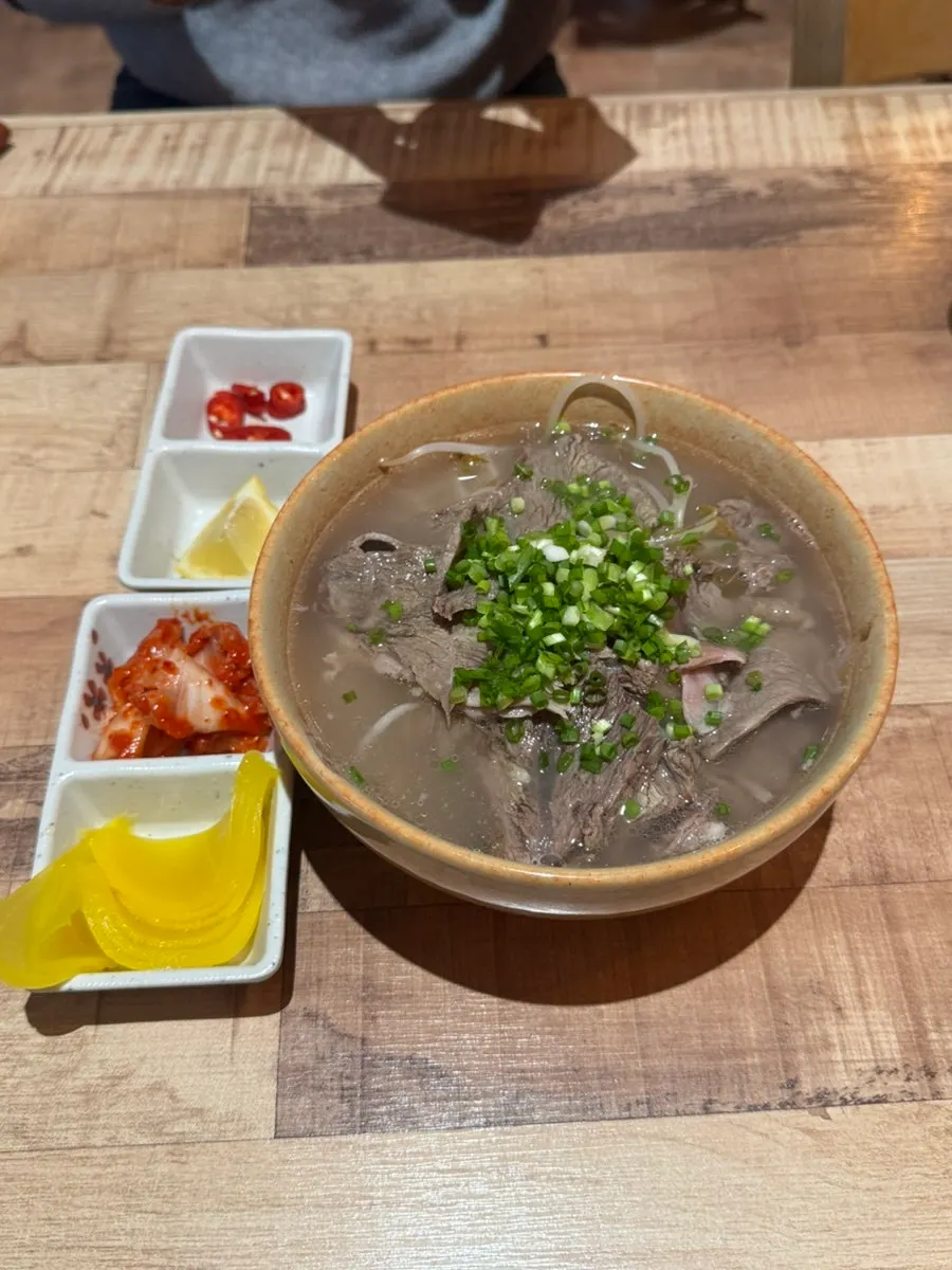 A bowl of Madam Hao's beef brisket pho