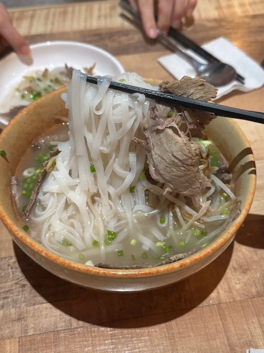 Soft fresh pho noodles brought from Vietnam
