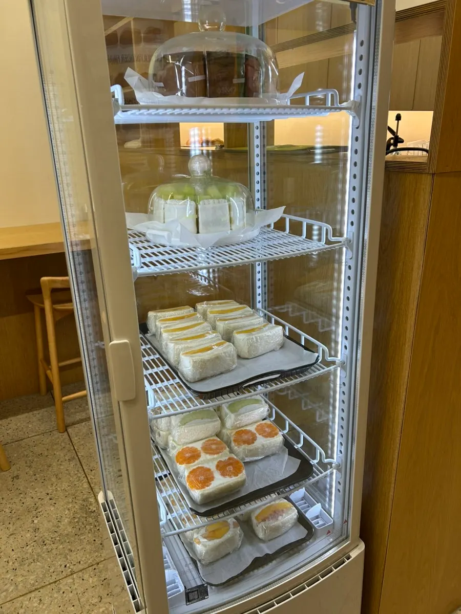 Sando desserts on display at Jo Hui-tak Coffee