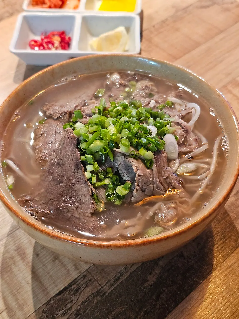 Beef brisket pho packed with meat and noodles