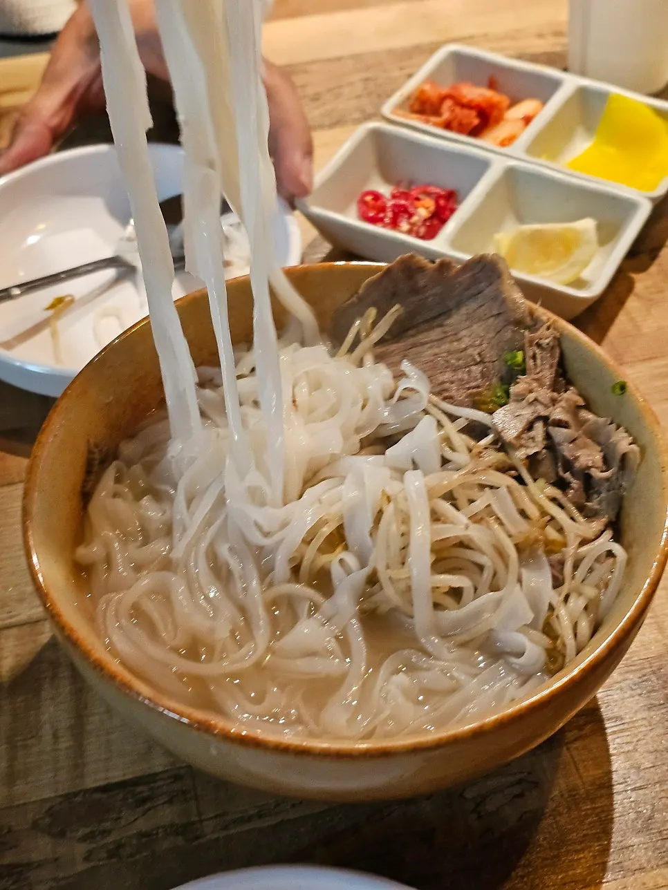Beef brisket pho with clear broth