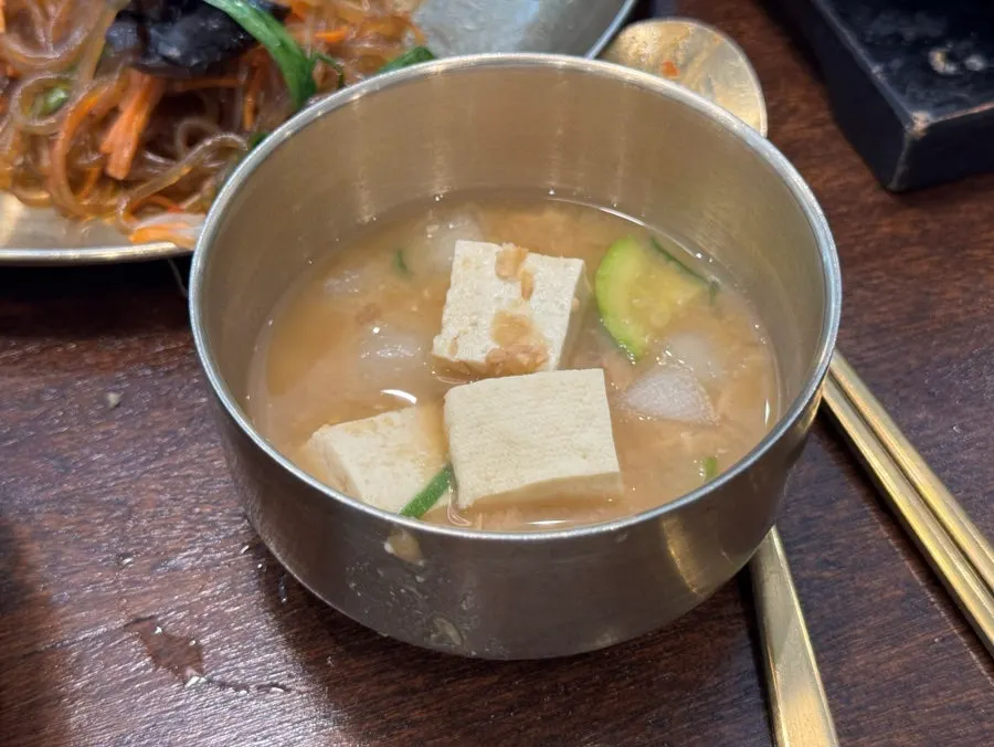 A well-mixed bowl of Boriook barley bibimbap