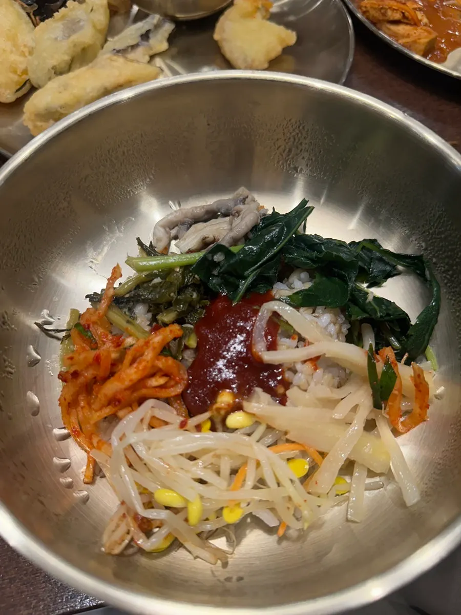 Doenjang jjigae served with the barley-rice set