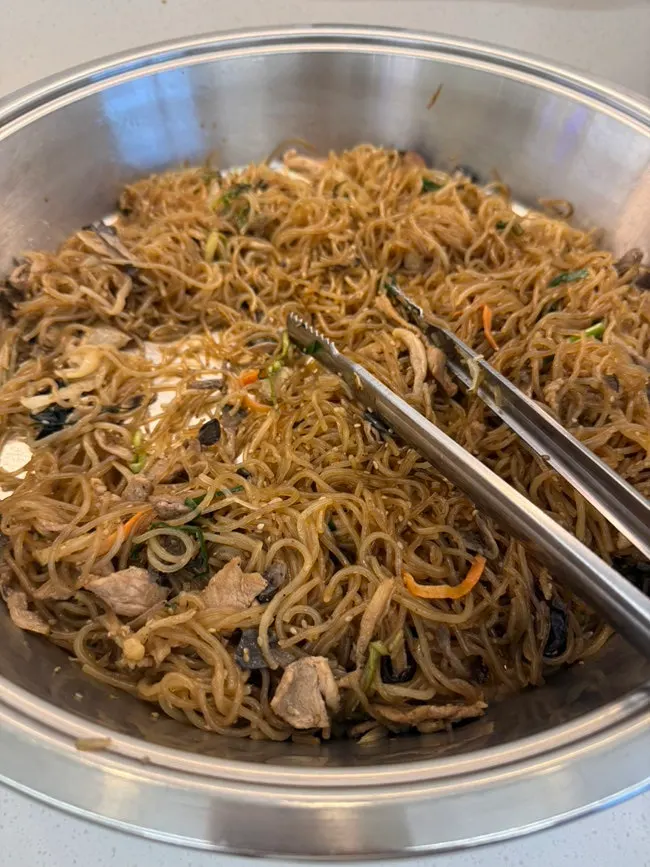 Soup and side dishes ready at the self-serve bar