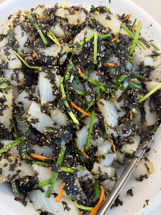Grilled tonguefish fresh from the wood-fired oven