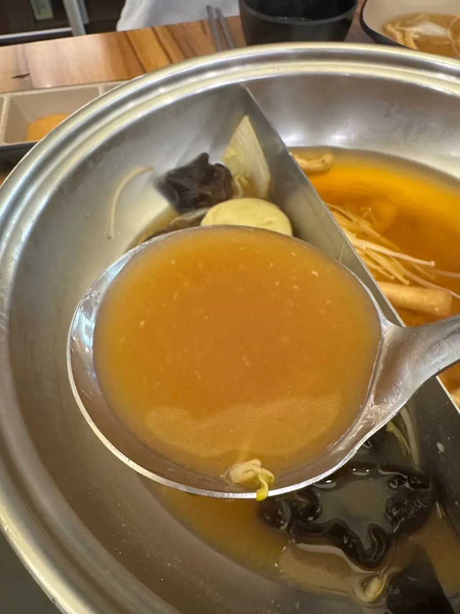 Shabu-shabu with vegetables and dumplings