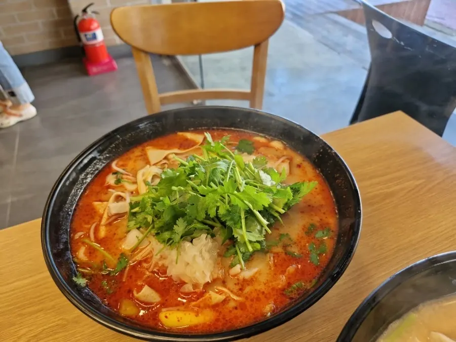 Malatang ingredients with rice noodles and glass noodles