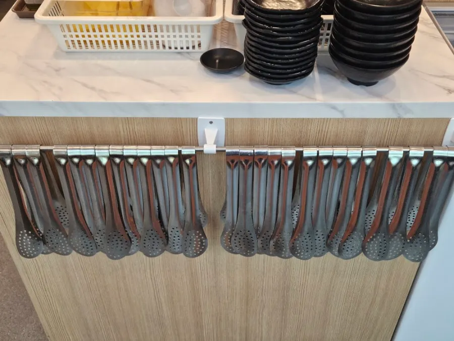 Self-serve ingredient bar with malatang ingredients on display