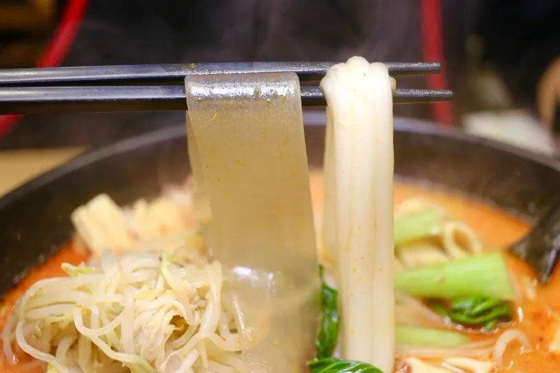Malatang broth made with rich beef bone stock