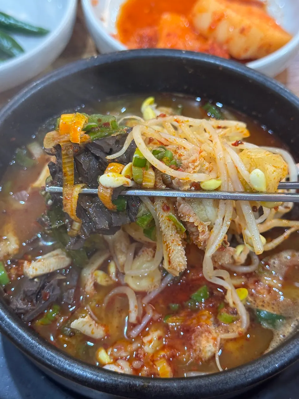 Spicy tripe soup broth