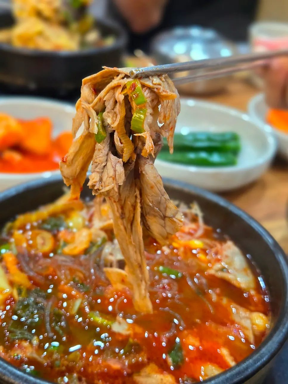 Haejangguk with meat, bean sprouts, and glass noodles