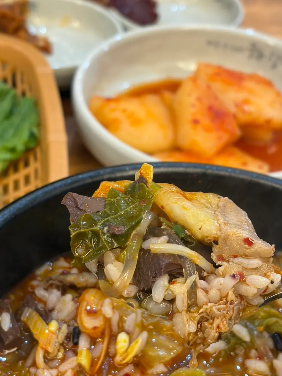 Hangover soup packed with thinly sliced meat