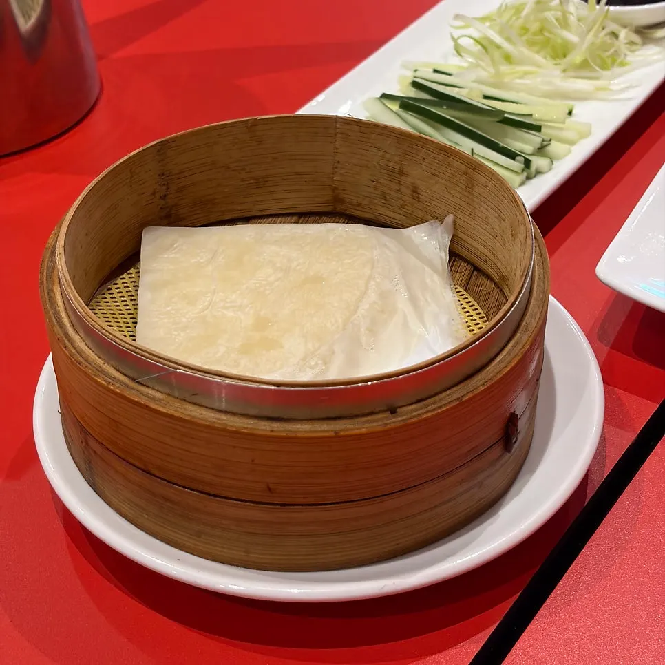 Half Peking duck and thin pancake pairing